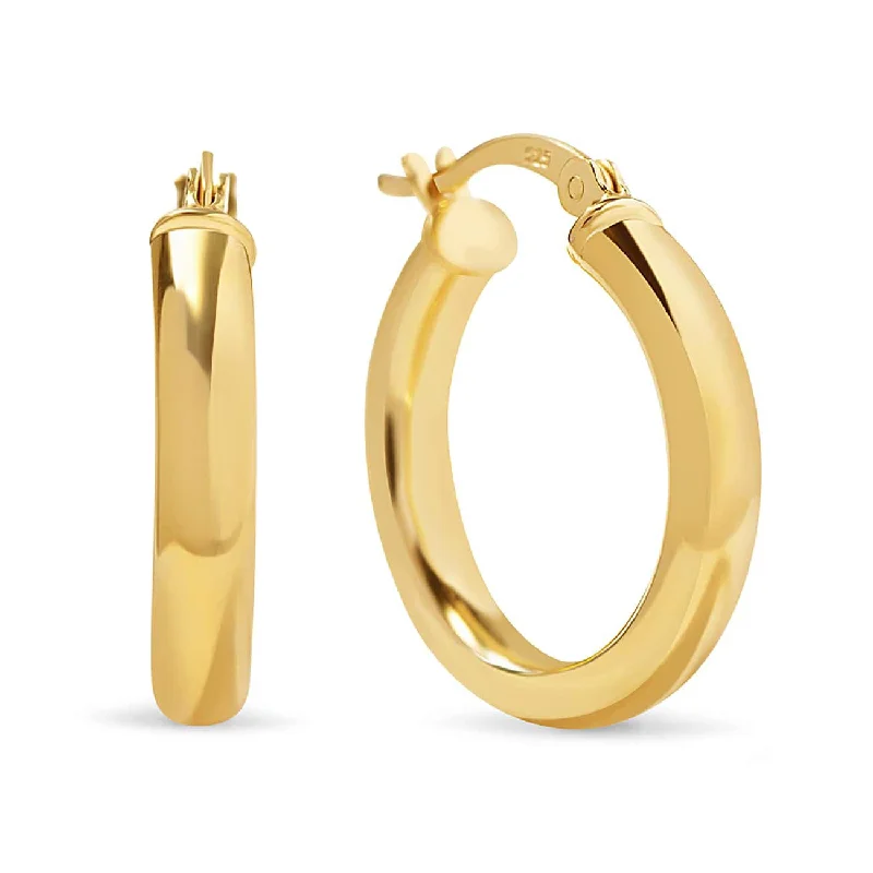 Ladies earrings with crescent drops -Midi Thick Hoop Earrings