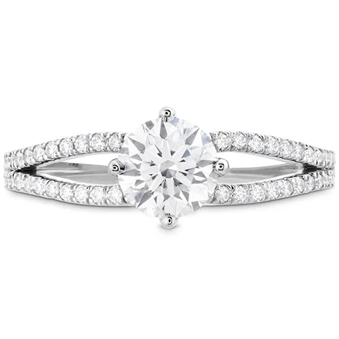 Ladies wedding rings for lens unions -Hearts On Fire Brielle Split Shank Engagement Ring