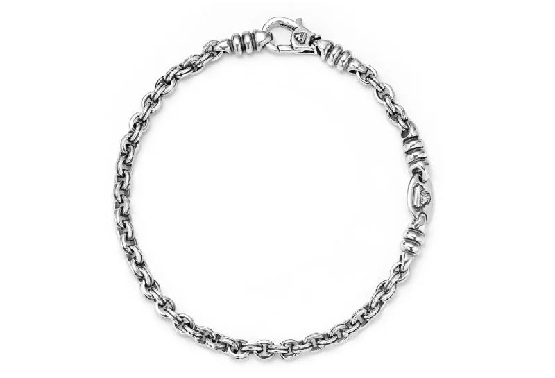 ladies-party-hinged-bangle-bracelets-Anthem Double Link Caviar Chain Bracelet in Sterling Silver, Size 8