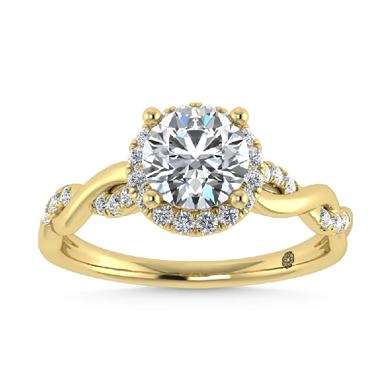 Ladies wedding rings with wing brilliance -10K Yellow Gold Lab Grown Diamond 1 1/4 Ct.Tw. Engagement Ring