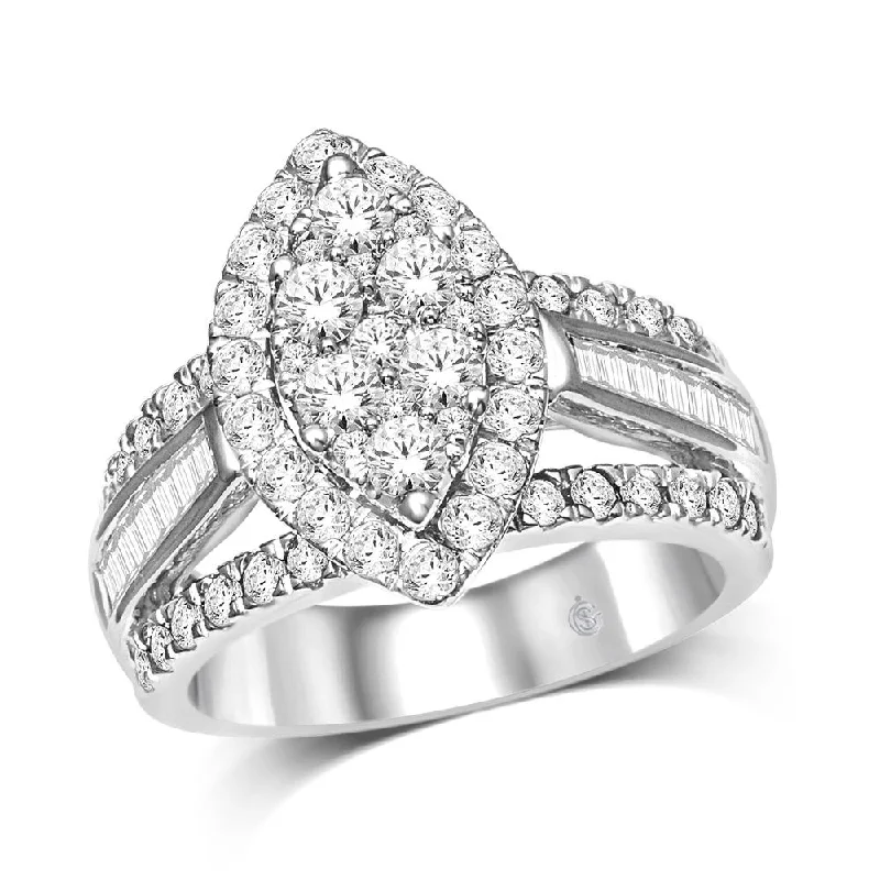 Ladies wedding rings for epic vows -14K White Gold 2 Ct.Tw. Diamond Engagement Ring