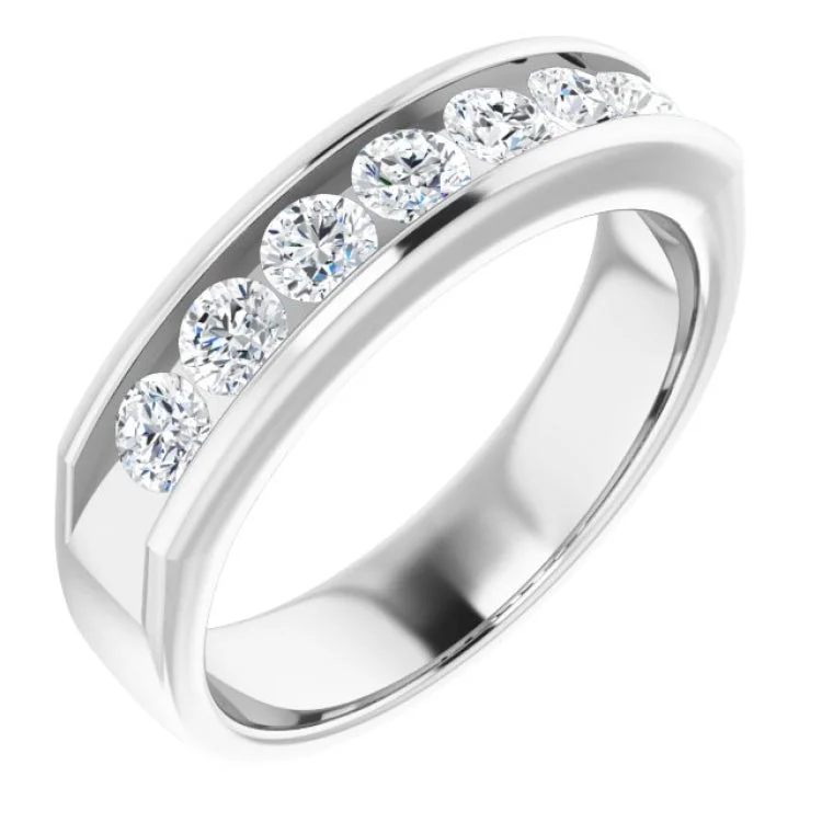 Ladies rings with sail motifs -14K White 1 CTW Natural Diamond Ring