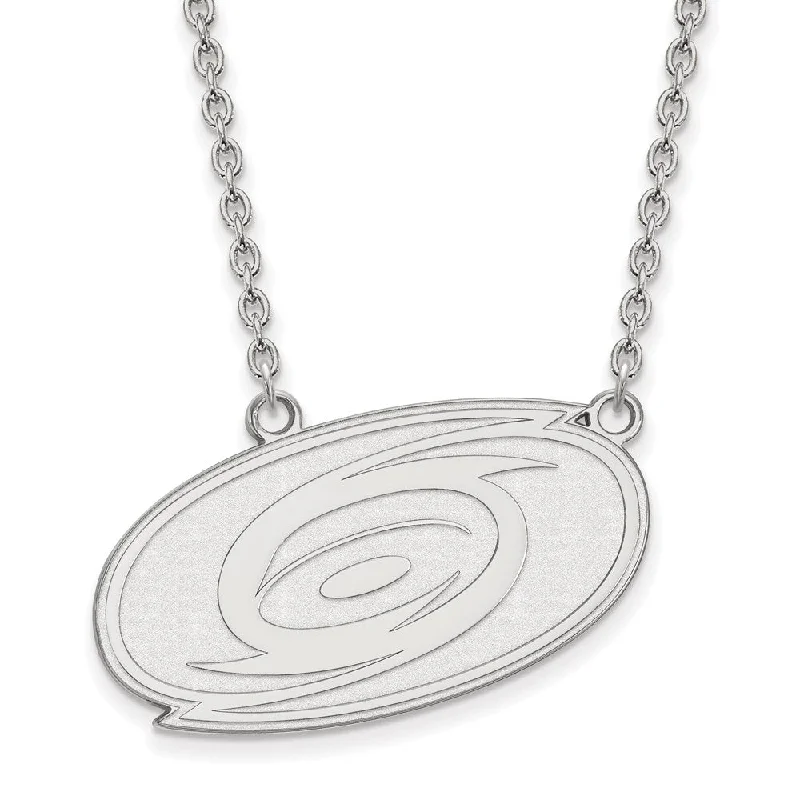 ladies-pearl-y-drop-necklaces-10k White Gold NHL Carolina Hurricanes Large Necklace, 18 Inch