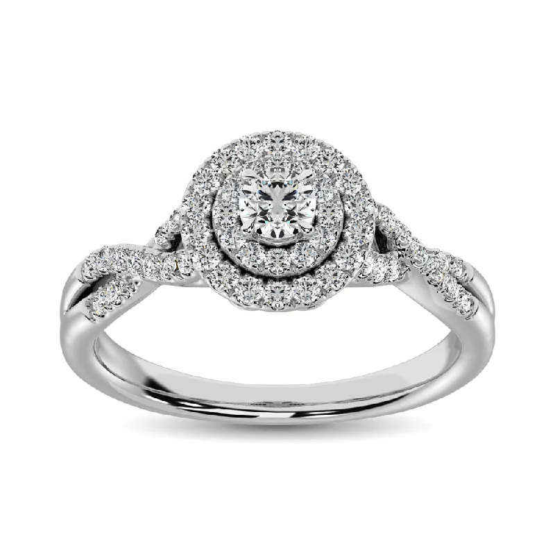 Ladies wedding rings tribal love -Diamond Engagement Ring 1/2 ct tw in 10K White Gold