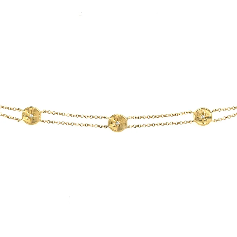 ladies-modern-rigid-link-bracelets-Star Diamond Station Bracelet