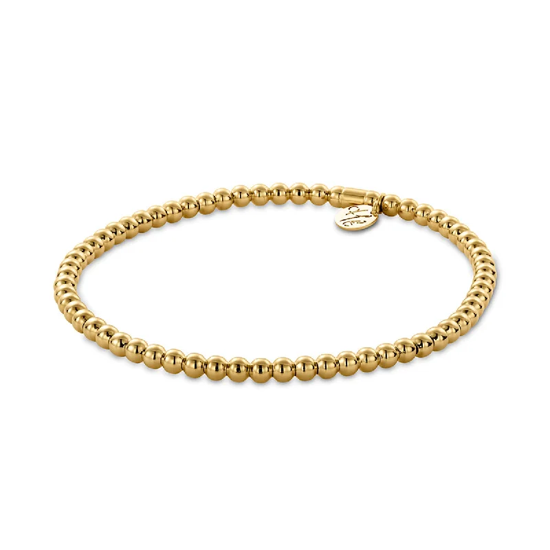 ladies-rose-gold-gold-bracelets-Tresore Beaded Stretch Bracelet in 18K Yellow Gold