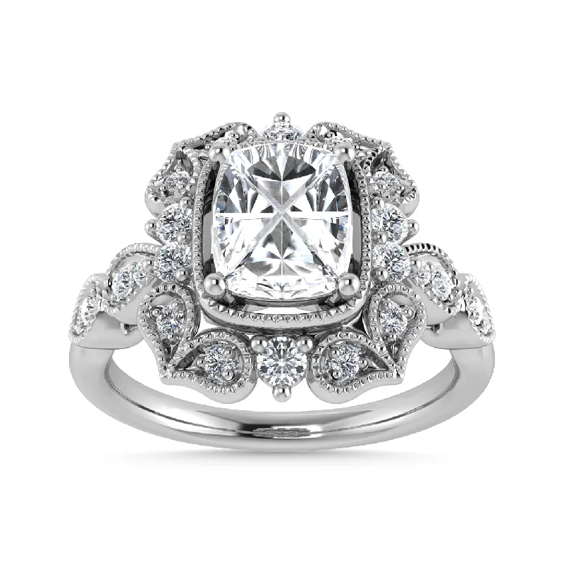 Ladies wedding rings arched brilliance -Diamond 5/8 Ct.Tw. Engagement Ring in 14K White Gold