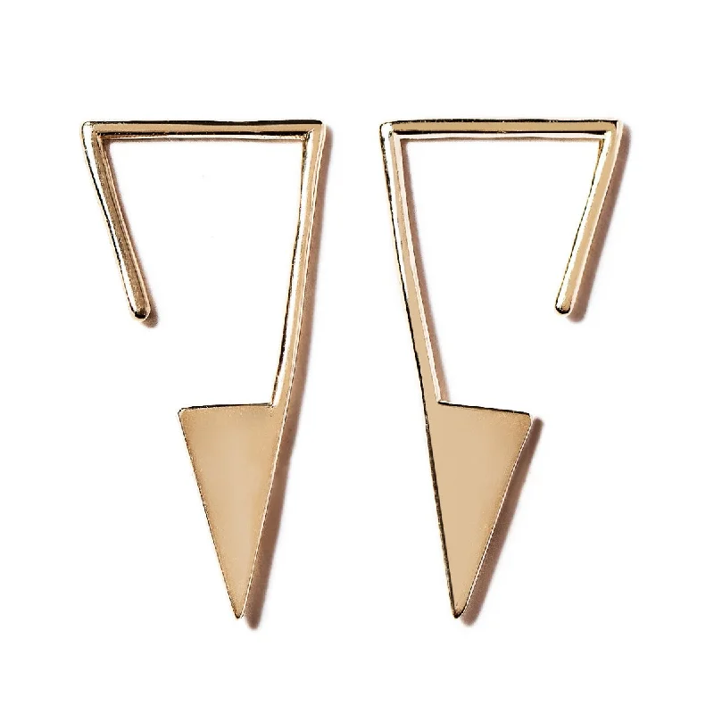 Ladies earrings with cat studs -Triangle Threader Earrings