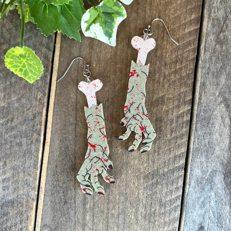 Ladies earrings for blooming charm -Zombie Hand Earrings