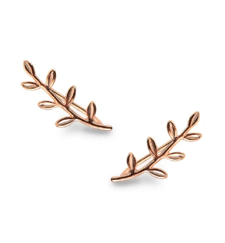 Ladies earrings funky elegance -Leaf Ear Climber Earrings