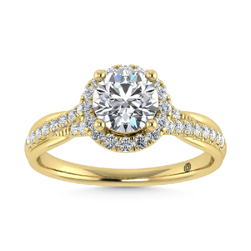 Ladies wedding rings with frost zircon -10K Yellow Gold Lab Grown Diamond 1 1/4 Ct.Tw. Engagement Ring