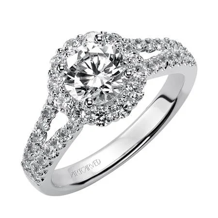 Ladies wedding rings luxe simplicity -Lady's White 14 Karat Engagement Ring Size 6.5 With 41=0.81Tw Round Diamonds