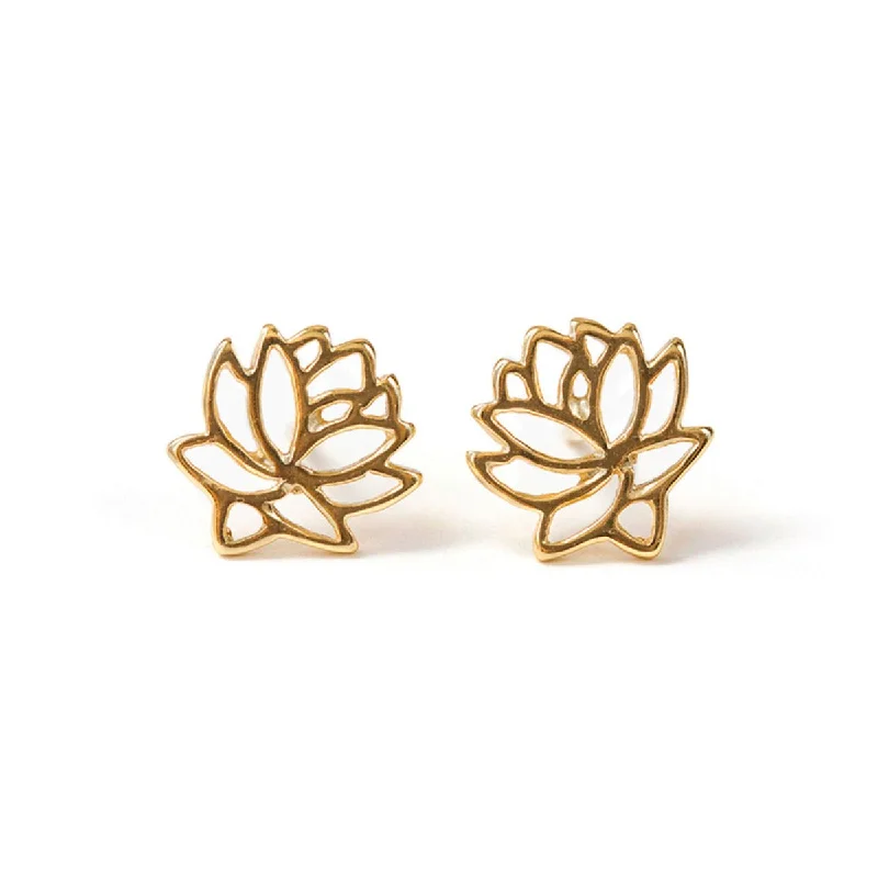 Ladies earrings countryside charm -Lotus Flower Stud Earrings