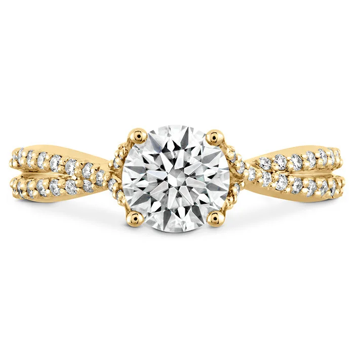 Ladies wedding rings with antler settings -Hearts On Fire Simply Bridal Diamond Intensive Twist Engagement Ring