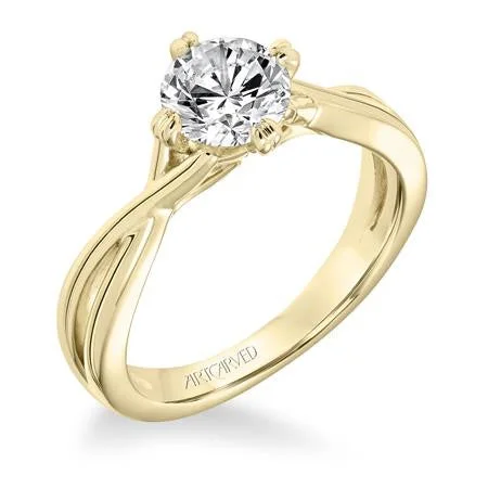 Ladies wedding rings for fitness vows -Yellow Gold Engagement Ring