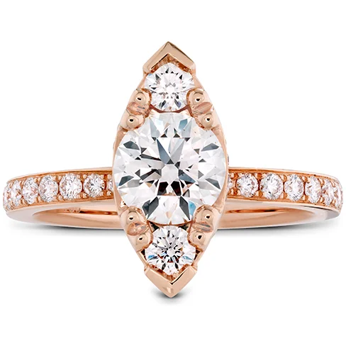 Ladies wedding rings for active brides -Hearts On Fire Desire Regal Engagement Ring with Diamond Band