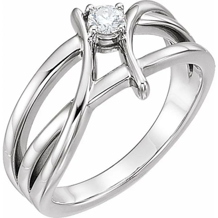 Ladies rings with burst shine -Sterling Silver 1/8 CT Natural Diamond Ring