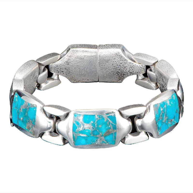 ladies-silver-crystal-bracelets-Turquoise Retro Bracelet