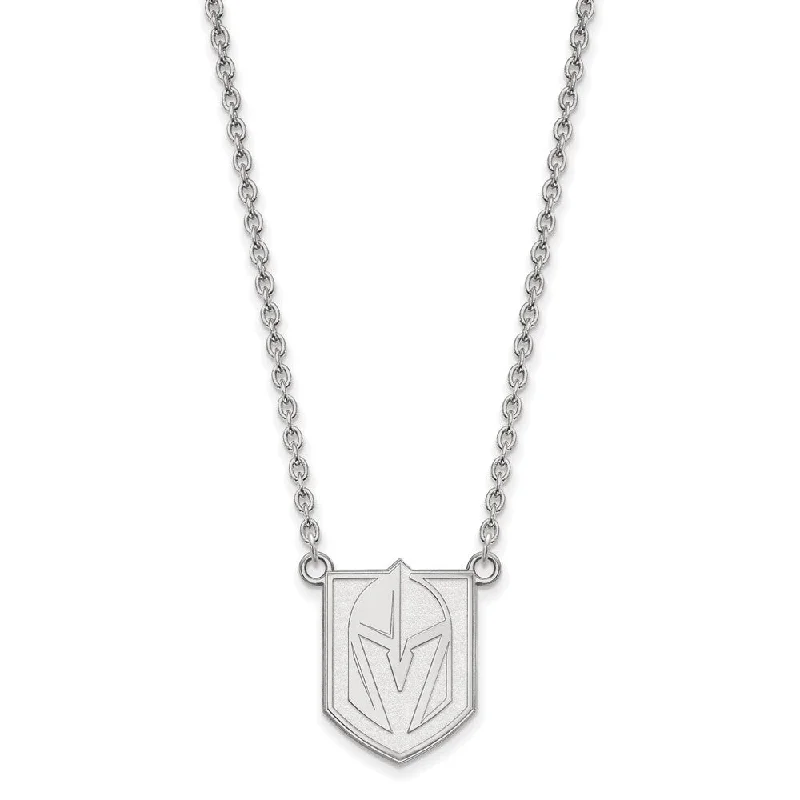 ladies-crystal-multi-strand-necklaces-Sterling Silver NHL Golden Knights Large Necklace, 18 Inch