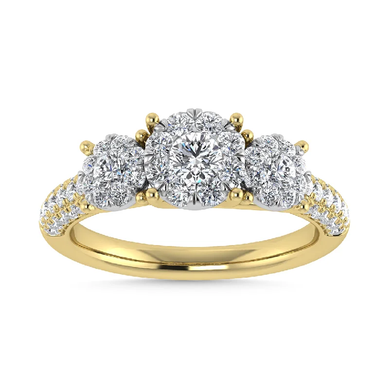 Ladies wedding rings for wedding day charm -Diamond 1 1/4 Ct.Tw. Engagement Ring in 14K Yellow Gold