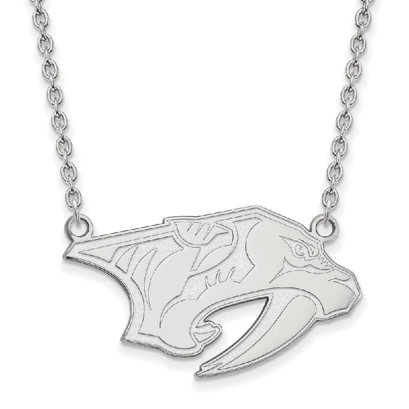 ladies-silver-rose-gold-necklaces-14k White Gold NHL Nashville Predators Large Necklace, 18 Inch