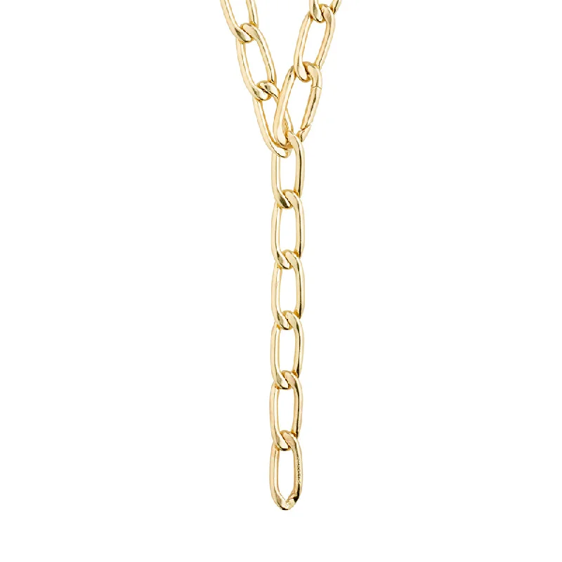 ladies-delicate-curb-chain-necklaces-Precious Gold Plated Necklace