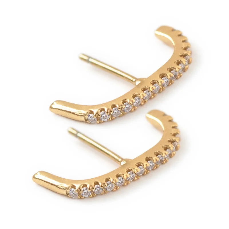 Ladies earrings with ring shine -Pave Suspender Earrings