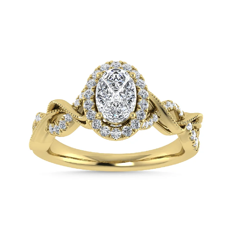 Ladies wedding rings for healer unions -Diamond 3/4 Ct.Tw. Engagement Ring in 14K Yellow Gold