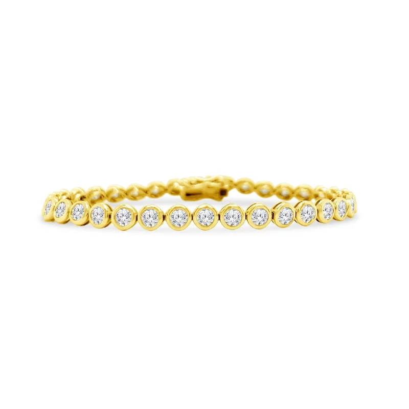 ladies-custom-gold-bracelets-Bezel Set Tennis Bracelet