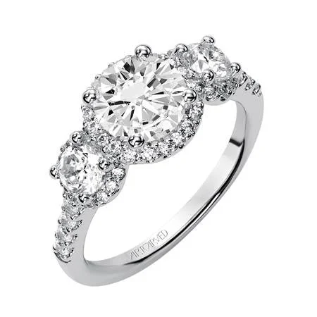 Ladies wedding rings for bridal bliss -Lady's White 14 Karat Engagement Ring Size 6.5 With 51=0.84Tw Round Diamonds