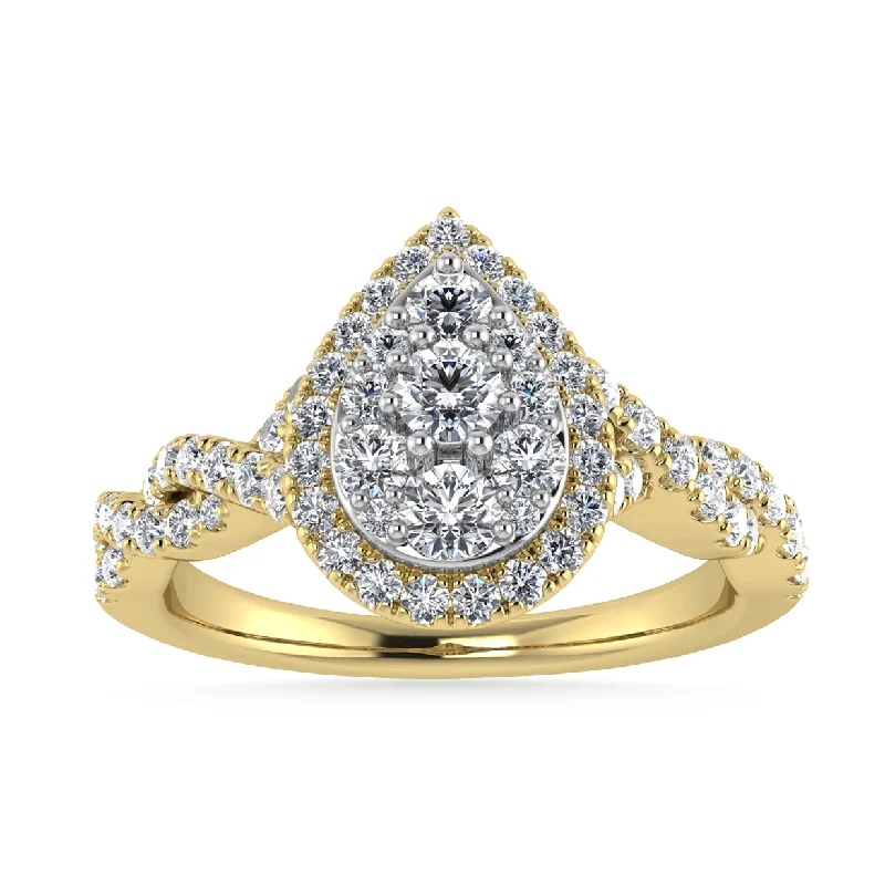 Ladies wedding rings hand-forged vows -Diamond 1/2 Ct.Tw. Engagement Ring in 10K Yellow Gold