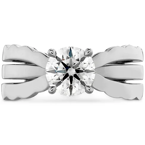 Ladies wedding rings for evening vows -Hearts On Fire Lorelei Triple Row Solitaire Diamond Engagement Ring