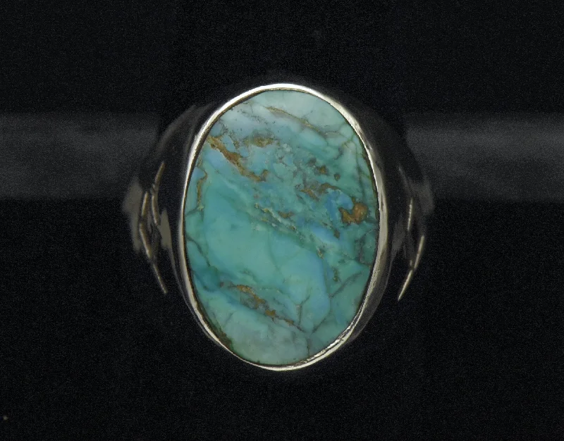 Ladies rings chic elegance -Vintage Sterling Silver and Turquoise Southwestern Style Ring - Size 11