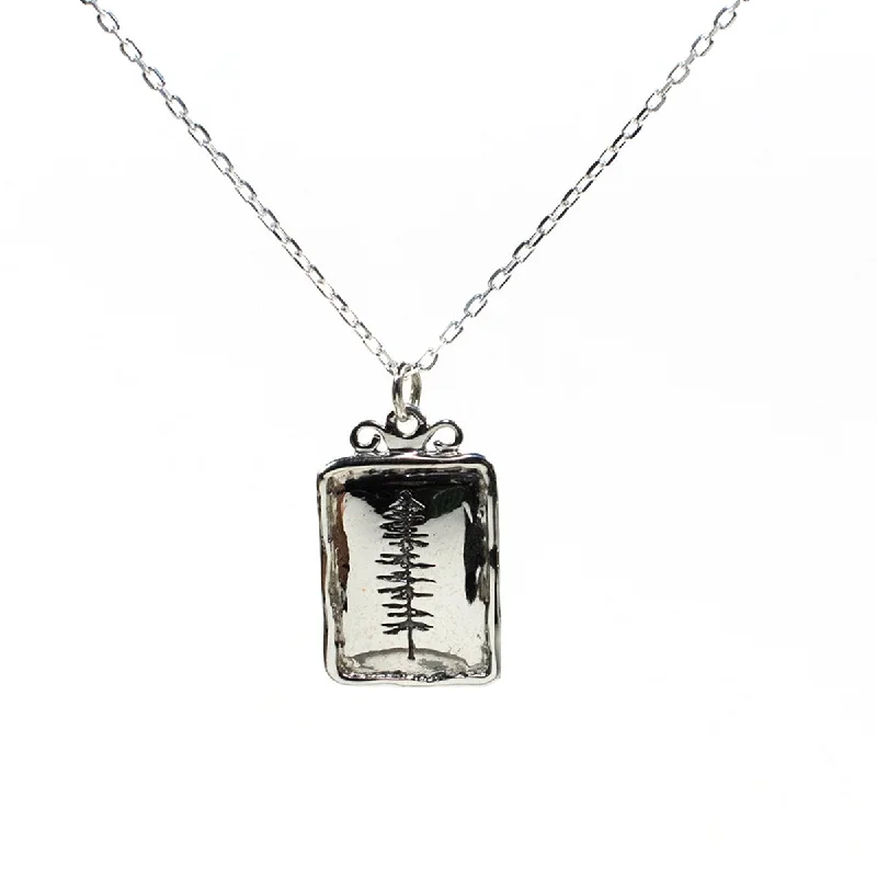 ladies-modern-y-drop-necklaces-Medium Silver Sitka Spruce Necklace