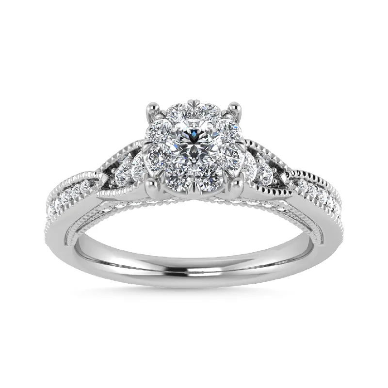 Ladies wedding rings for winter weddings -Diamond 1/2 Ct.Tw. Engagement Ring in 14K White Gold