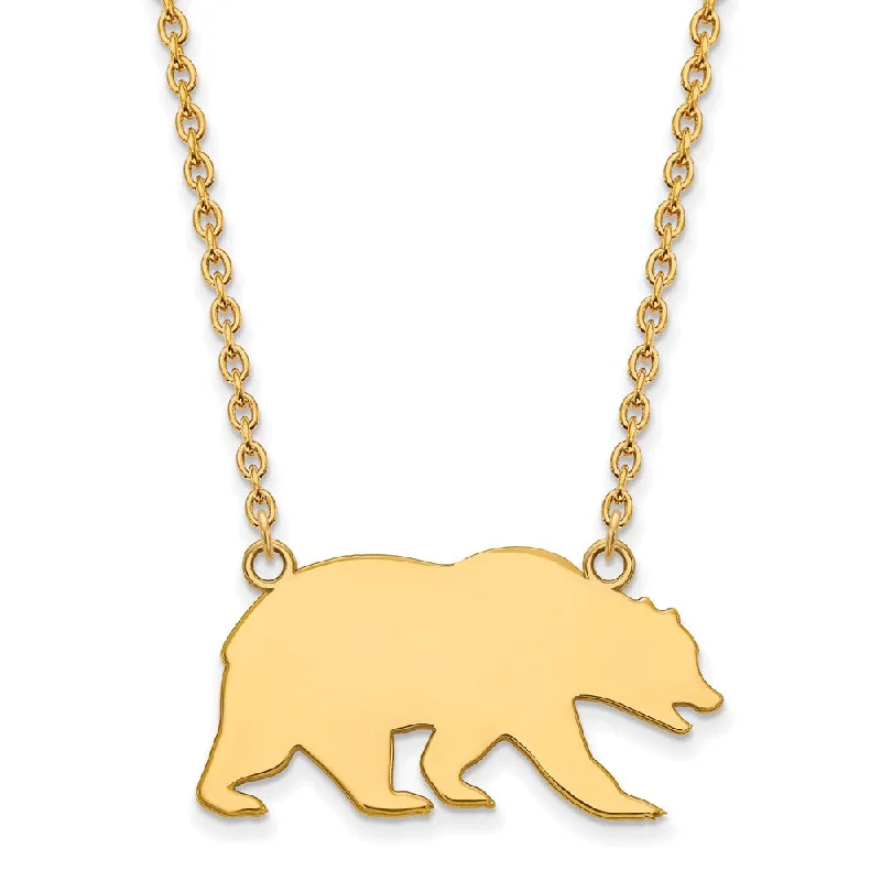 ladies-statement-curb-chain-necklaces-14k Gold Plated Silver U of Cal Berkeley Lg Pendant Necklace