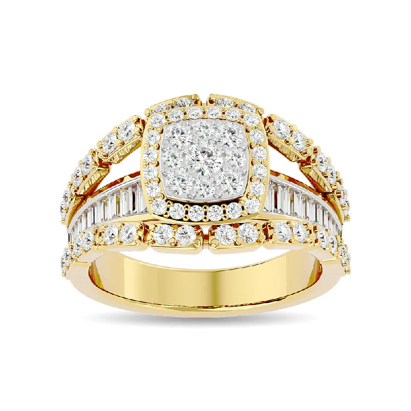 Ladies wedding rings for brush unions -Diamond 1 1/2 Ct.Tw. Engagement Ring in 14K Yellow Gold