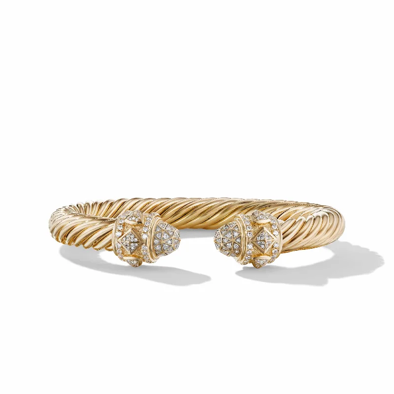 ladies-bridal-slider-bracelets-Renaissance Bracelet in 18K Yellow Gold with Pave Diamonds