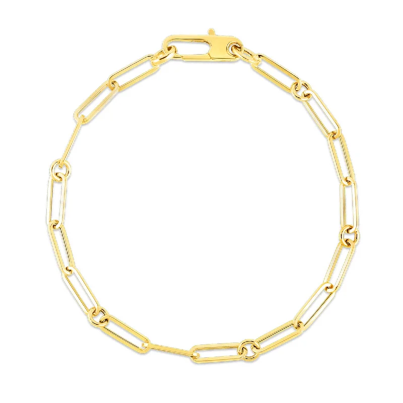 ladies-flower-slider-bracelets-18K Yellow Gold Paperclip Bracelet