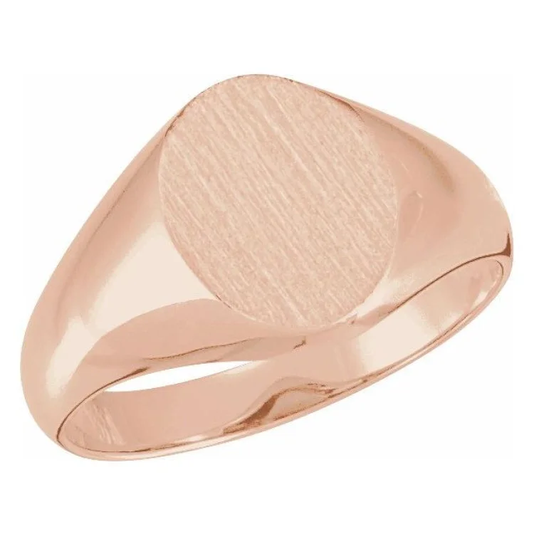 Ladies rings fine shine -14K Rose 10x8 mm Oval Signet Ring