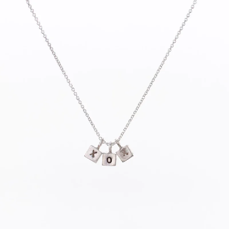 ladies-delicate-y-drop-necklaces-XOX Trio Cube Necklace