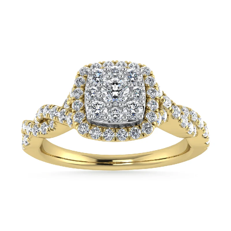 Ladies wedding rings understated elegance -Diamond 1/2 Ct.Tw. Engagement Ring in 10K Yellow Gold