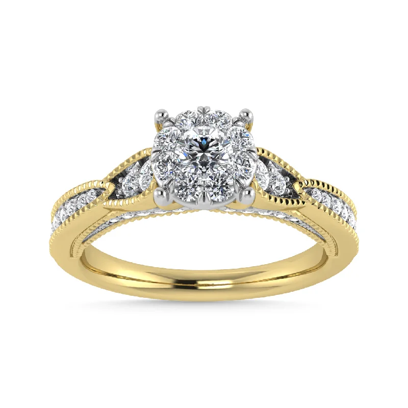 Ladies wedding rings artsy vows -Diamond 1/2 Ct.Tw. Engagement Ring in 14K Yellow Gold