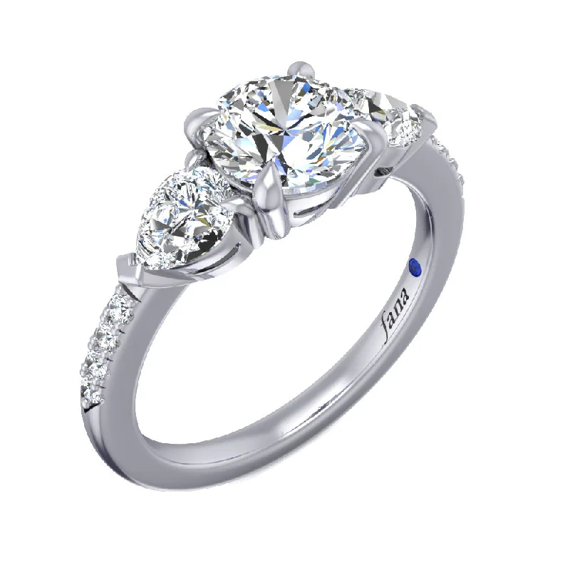 Ladies wedding rings for fashion unions -Fana Three Stone Engagement Ring