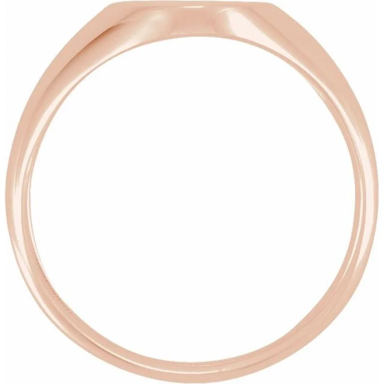 Ladies rings with streak shine -14K Rose 12x10 mm Oval Signet Ring