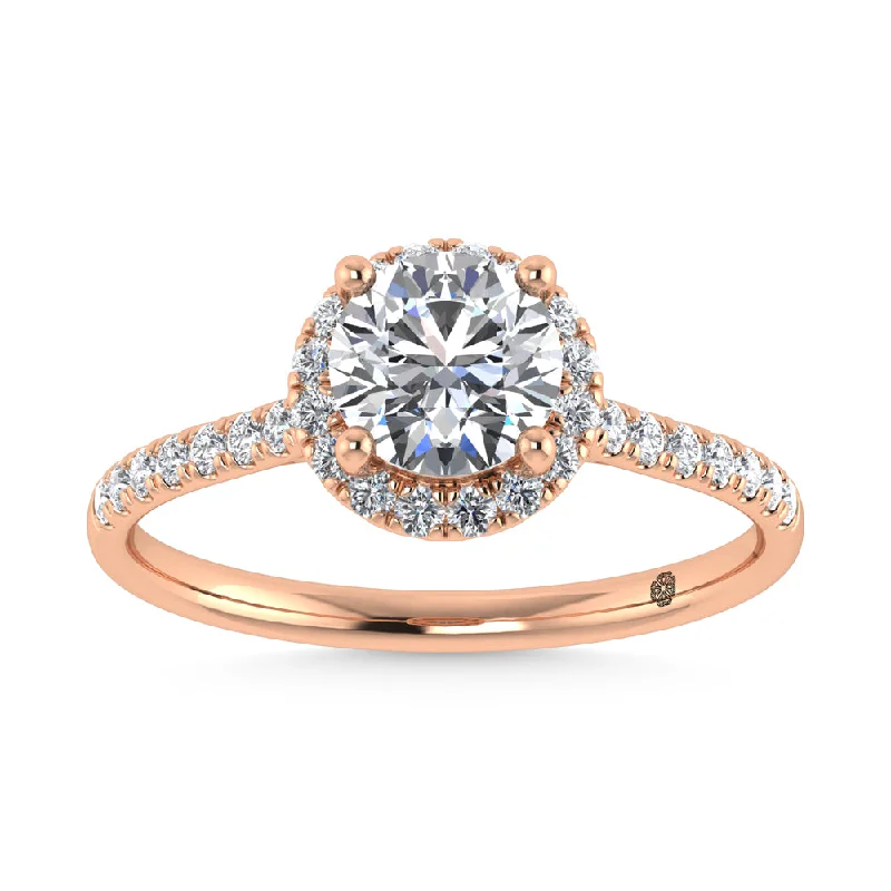 Ladies wedding rings sleek brilliance -10K Rose Gold Lab Grown Diamond 1 1/4 Ct.Tw. Engagement Ring