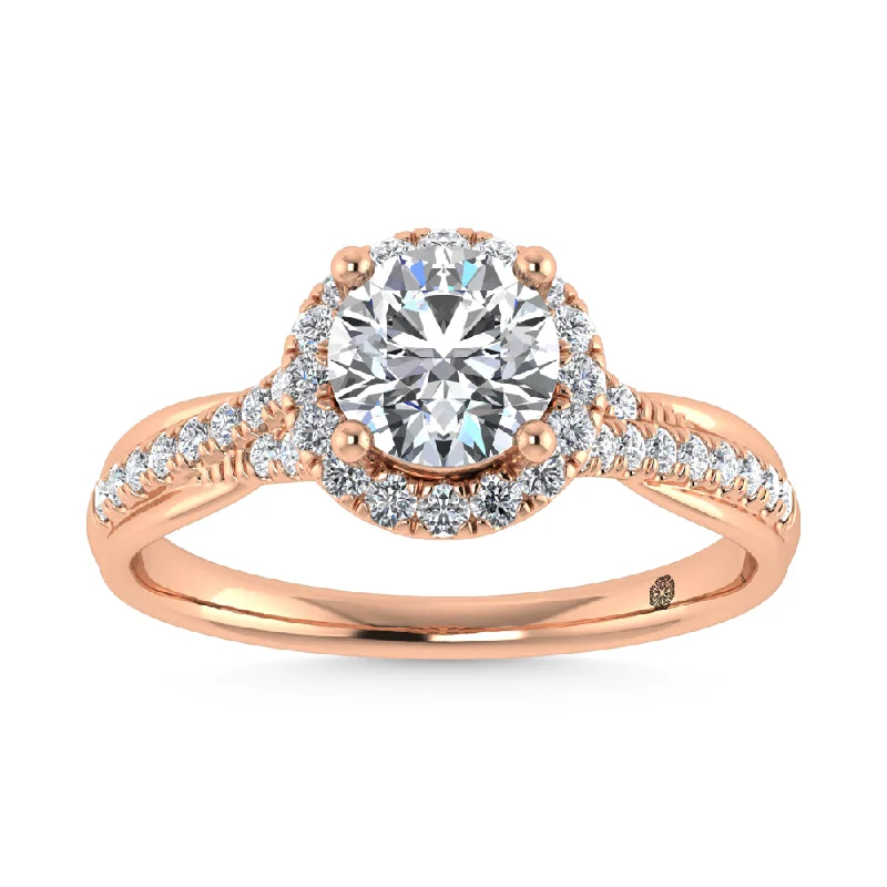 Ladies wedding rings for bold ceremonies -10K Rose Gold Lab Grown Diamond 1 1/4 Ct.Tw. Engagement Ring