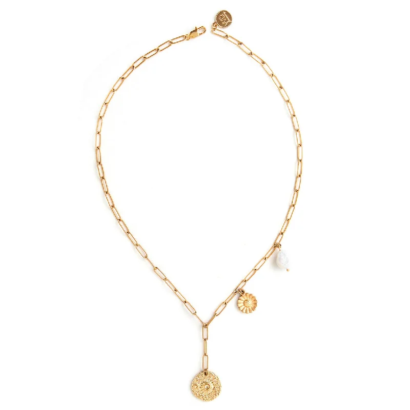 ladies-unique-figaro-chain-necklaces-Botani Gold Necklace