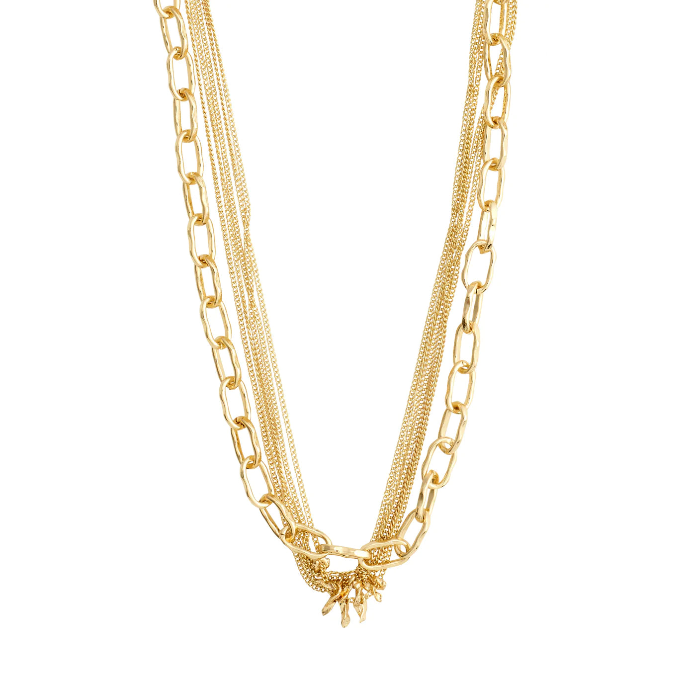 ladies-unique-box-chain-necklaces-Pause Gold Plated 2-in-1 Chain Necklace