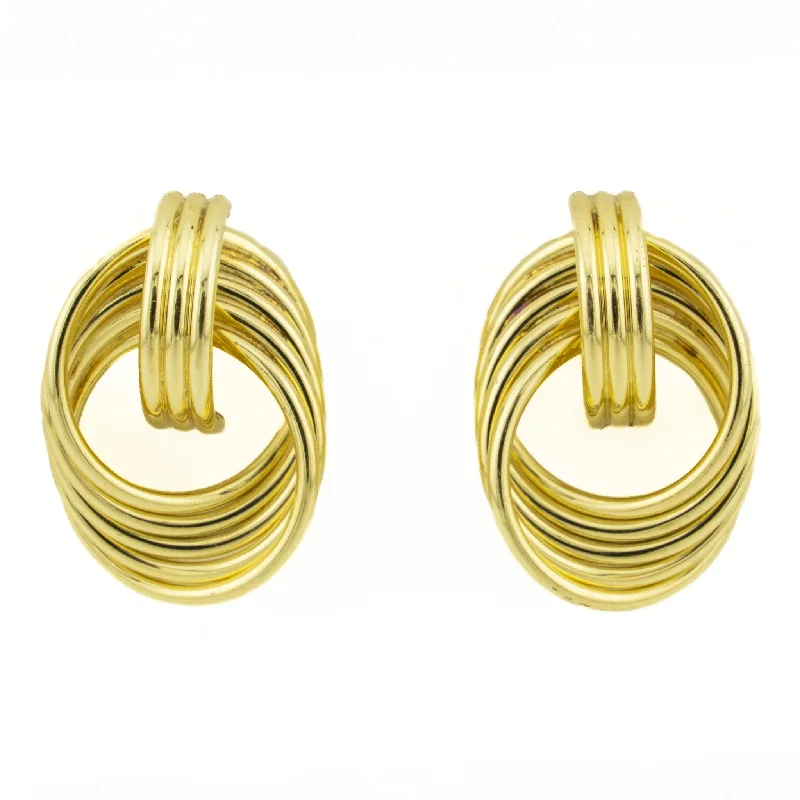 Ladies earrings with gate studs -Fashion Gold Earrings in 14K Yellow Gold 3.4 Grams